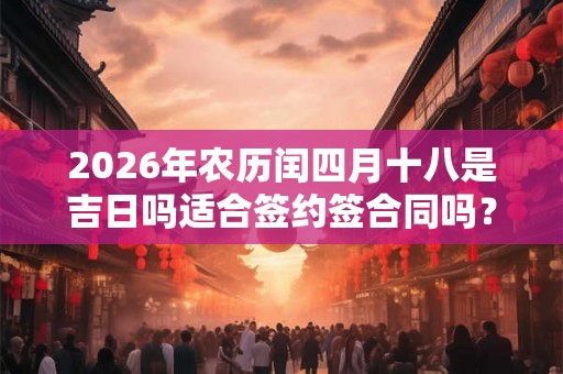 2026年农历闰四月十八是吉日吗适合签约签合同吗? 2026年农历闰四月十八是吉日吗适合签约签合同吗?