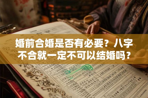 婚前合婚是否有必要？八字不合就一定不可以结婚吗？