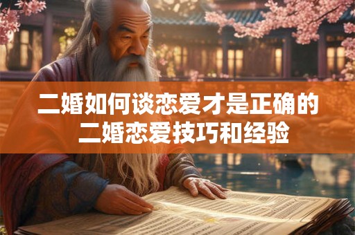 二婚如何谈恋爱才是正确的  二婚恋爱技巧和经验