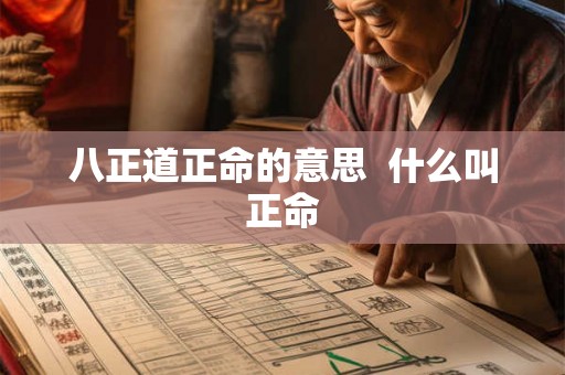 八正道正命的意思  什么叫正命
