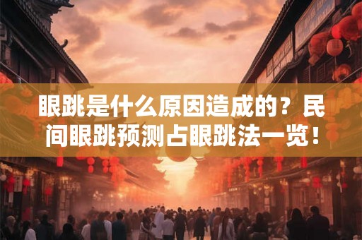 眼跳是什么原因造成的？民间眼跳预测占眼跳法一览！