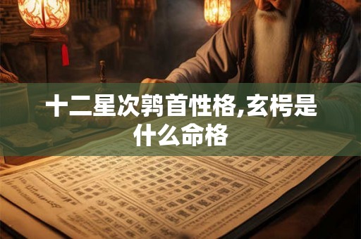 十二星次鹑首性格,玄枵是什么命格