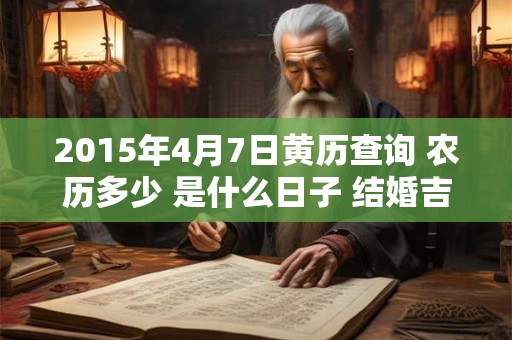 2015年4月7日黄历查询 农历多少 是什么日子 结婚吉时
