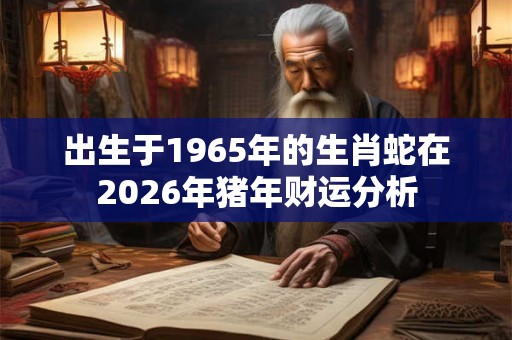 出生于1965年的生肖蛇在2026年猪年财运分析