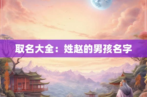 取名大全：姓赵的男孩名字