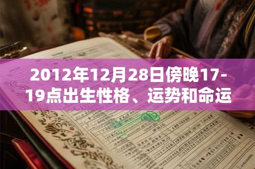2012年12月28日傍晚17-19点出生性格、运势和命运 2012年12月28日傍晚17-19点出生性格、运势和命运