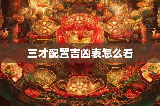 三才配置吉凶表怎么看