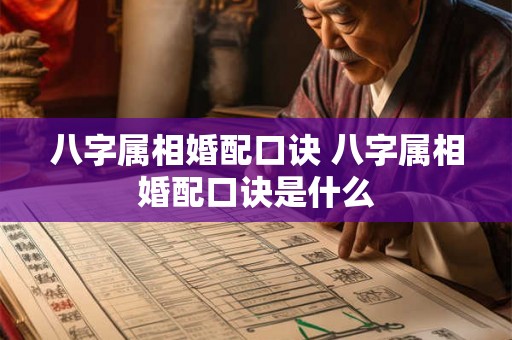 八字属相婚配口诀 八字属相婚配口诀是什么