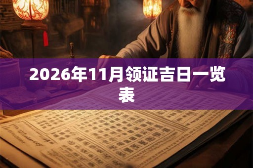 2026年11月领证吉日一览表