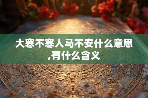 大寒不寒人马不安什么意思,有什么含义 大寒不寒人马不安什么意思,有什么含义