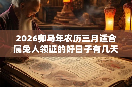 2026卯马年农历三月适合属兔人领证的好日子有几天？