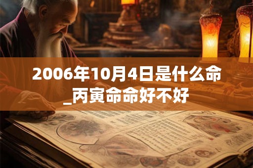 2006年10月4日是什么命_丙寅命命好不好