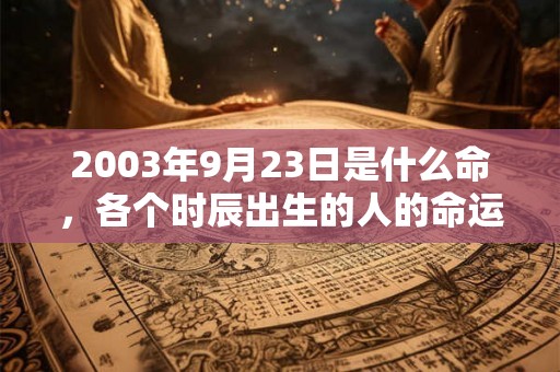 2003年9月23日是什么命，各个时辰出生的人的命运