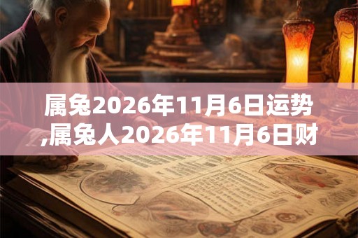 属兔2026年11月6日运势,属兔人2026年11月6日财运,生肖兔2026年11月6日运势
