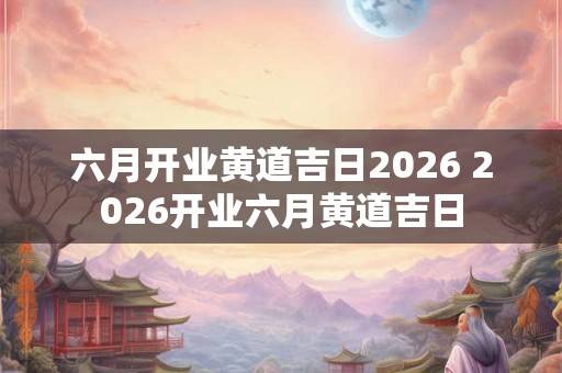 六月开业黄道吉日2026 2026开业六月黄道吉日