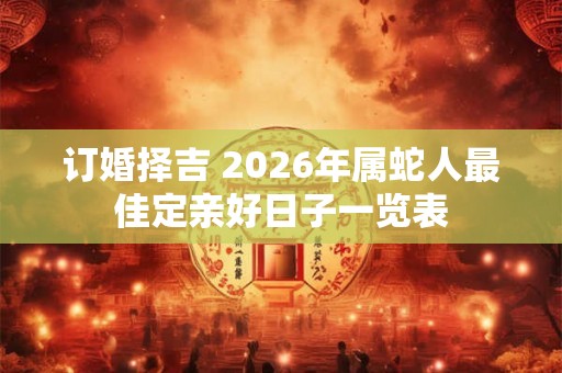 订婚择吉 2026年属蛇人最佳定亲好日子一览表