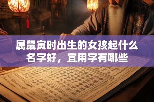 属鼠寅时出生的女孩起什么名字好,宜用字有哪些 属鼠寅时出生的女孩起什么名字好,宜用字有哪些