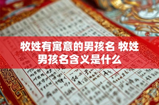 牧姓有寓意的男孩名 牧姓男孩名含义是什么