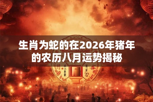 生肖为蛇的在2026年猪年的农历八月运势揭秘