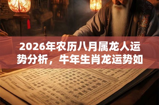 2026年农历八月属龙人运势分析，牛年生肖龙运势如何？