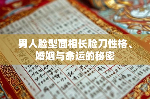 男人脸型面相长脸刀性格、婚姻与命运的秘密