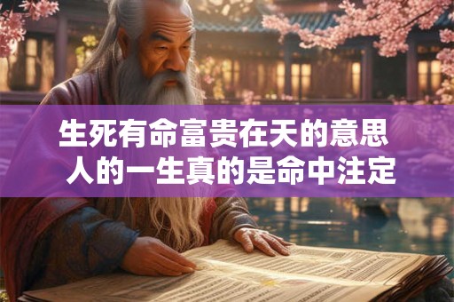 生死有命富贵在天的意思 人的一生真的是命中注定吗 生死有命富贵在天的意思 人的一生真的是命中注定吗