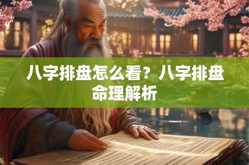 八字排盘怎么看？八字排盘命理解析
