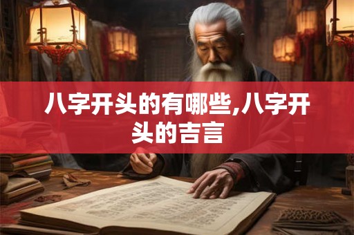 八字开头的有哪些,八字开头的吉言