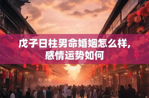 戊子日柱男命婚姻怎么样,感情运势如何