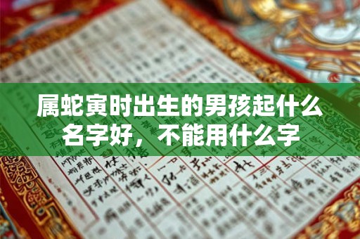 属蛇寅时出生的男孩起什么名字好，不能用什么字
