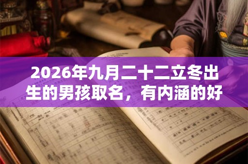 2026年九月二十二立冬出生的男孩取名，有内涵的好名字推荐