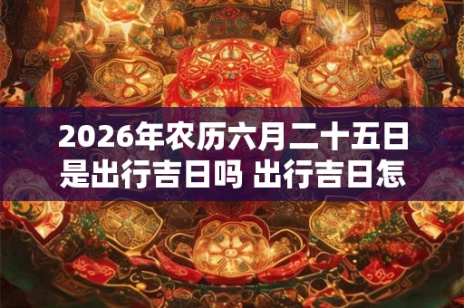 2026年农历六月二十五日是出行吉日吗 出行吉日怎么选择