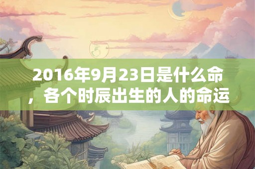 2016年9月23日是什么命，各个时辰出生的人的命运