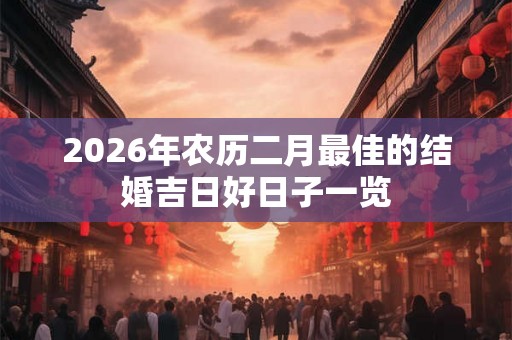 2026年农历二月最佳的结婚吉日好日子一览