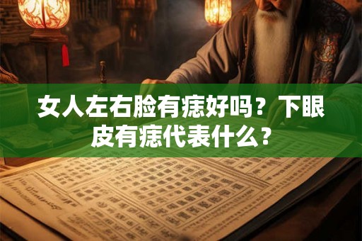 女人左右脸有痣好吗？下眼皮有痣代表什么？