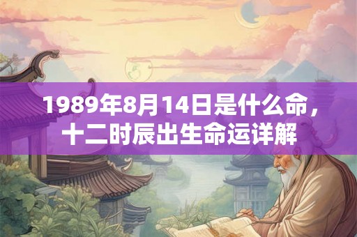 1989年8月14日是什么命，十二时辰出生命运详解
