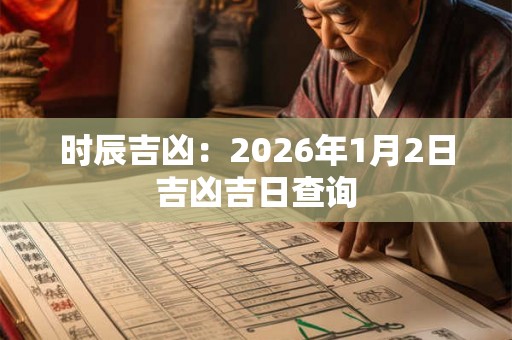 时辰吉凶：2026年1月2日吉凶吉日查询