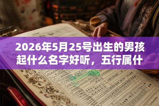 2026年5月25号出生的男孩起什么名字好听，五行属什么