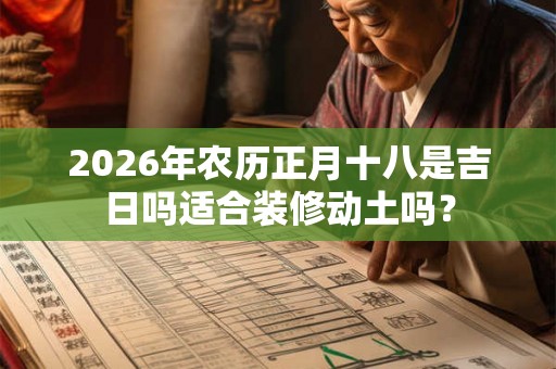 2026年农历正月十八是吉日吗适合装修动土吗？
