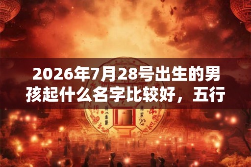 2026年7月28号出生的男孩起什么名字比较好，五行属什么