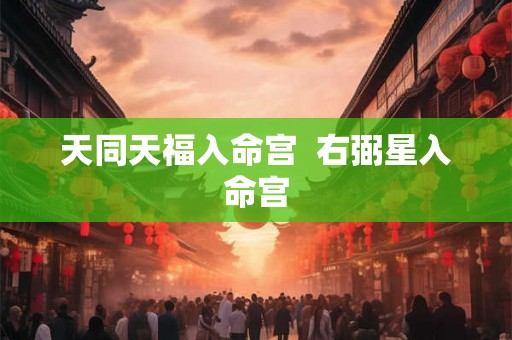 天同天福入命宫  右弼星入命宫