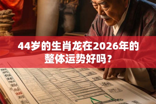 44岁的生肖龙在2026年的整体运势好吗？