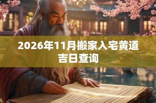 2026年11月搬家入宅黄道吉日查询 2026年11月搬家入宅黄道吉日查询