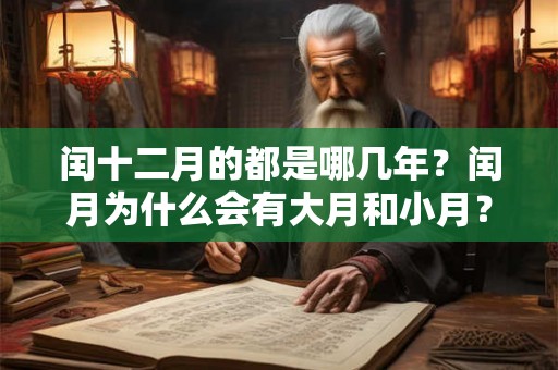 闰十二月的都是哪几年？闰月为什么会有大月和小月？