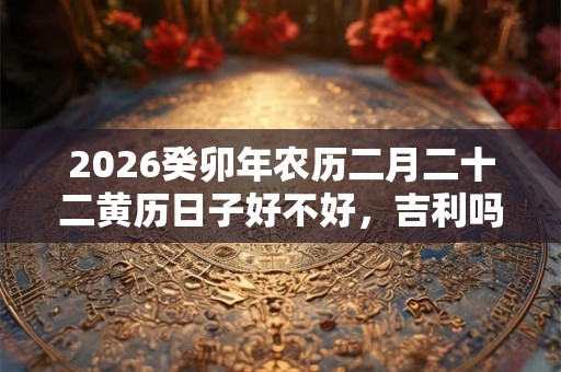 2026癸卯年农历二月二十二黄历日子好不好，吉利吗？