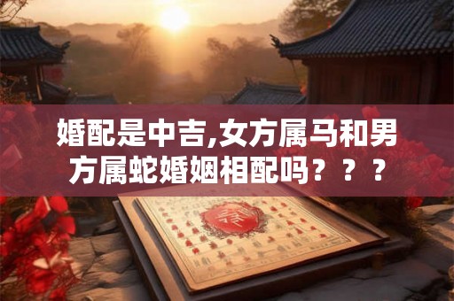 婚配是中吉,女方属马和男方属蛇婚姻相配吗??? 婚配是中吉,女方属马和男方属蛇婚姻相配吗???