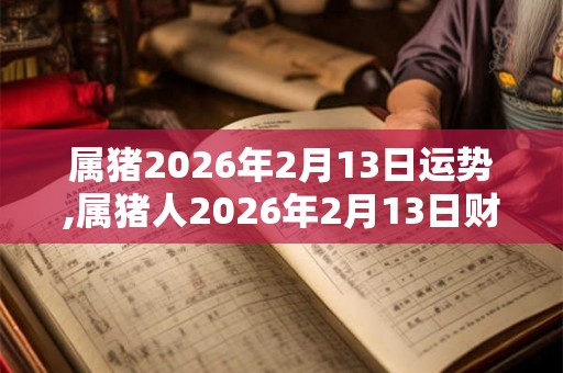 属猪2026年2月13日运势,属猪人2026年2月13日财运,生肖猪2026年2月13日运势