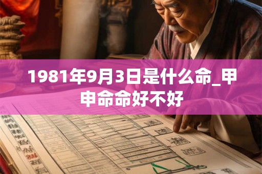 1981年9月3日是什么命_甲申命命好不好
