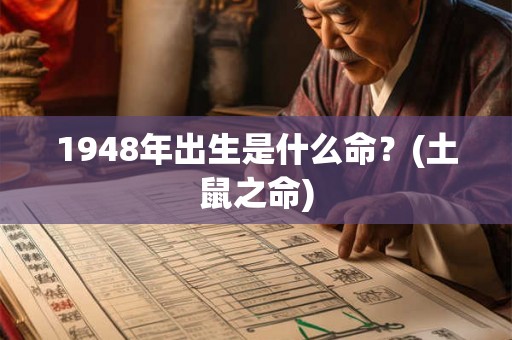 1948年出生是什么命？(土鼠之命)