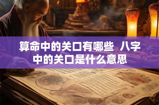 算命中的关口有哪些  八字中的关口是什么意思